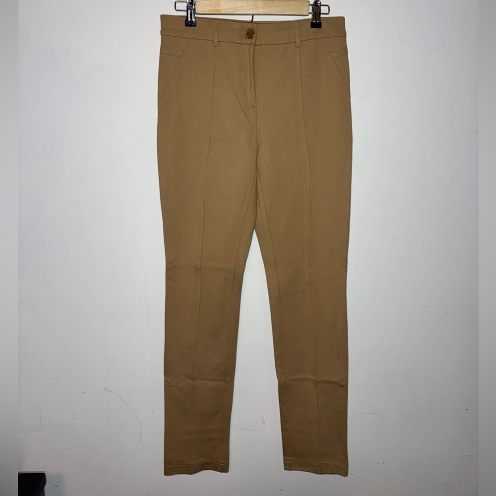 So Slimming by Chico’s Girlfriend tan chino button dress pants Women’s size 0
